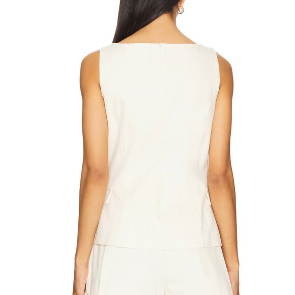 NEW Line & Dot Veni Top in Ecru Off White Cream Sleeveless High Neck Cotton XS - Picture 3 of 3